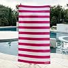 allgala Oversize 40x70 Inch 1x1.8M Cabana Stripe Design Microfiber Beach Towel-Fuchsia Pack of 1-BT81211