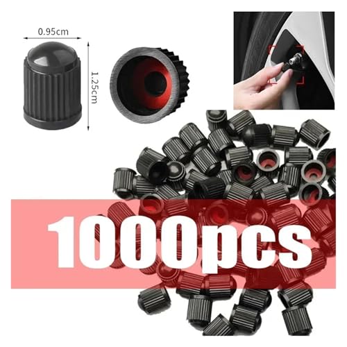 Tapas para válvula de neumático de bicicleta y motocicleta, plástico negro, forma de cúpula con anillo O, 12 piezas miniatura 3