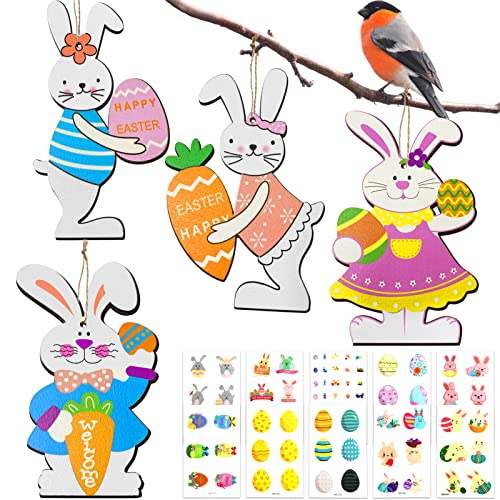 Lapins de Pâques en Bois, Pendentifs de Pâques en Bois, Deco de Paques Lapin, Lapins de Pâques en Bois à peindre, Lapins de Pâques à accrocher en Bois, Lapins de Pâques en Bois Pour la Décoration Cover