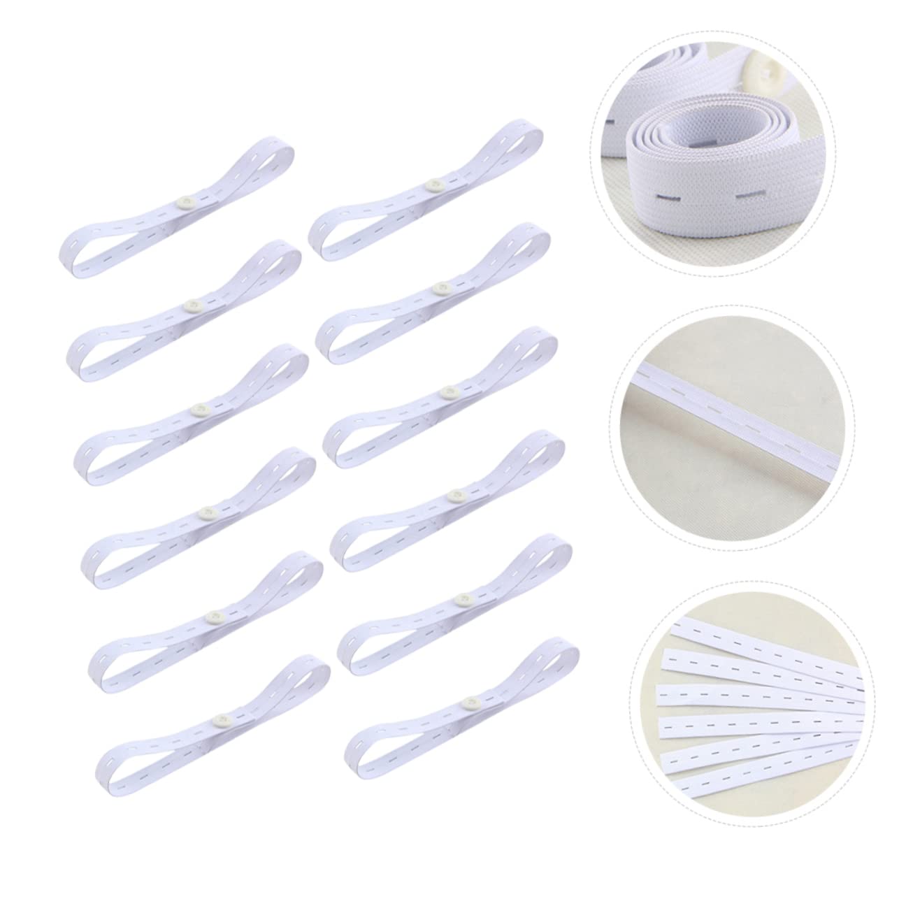 Hemoton 12pcs Elastic Diaper Straps for Cloth Diapers Fasteners Closure Belt Buckle