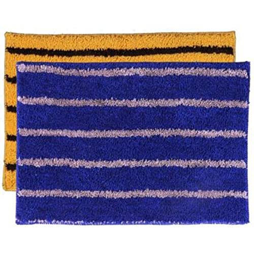 Image of Anti Skid Doormats for Home and Office Entrance Living Room and Bathroom Mats | Entrance Door Mats for Home and Office Entryway. (Pack of 2 (Line Blue-Yellow), 16x24)
