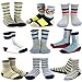 TeeHee Kids Boys Fashion Variety Cotton Crew 9 Pair Pack Gift Box (6-8Y, Vintage)