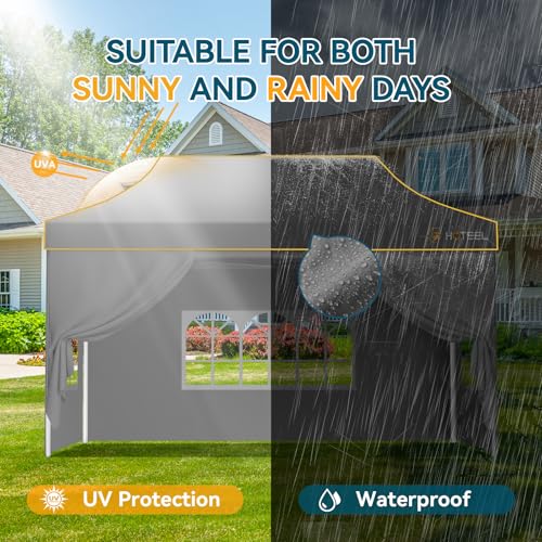 Image of Hoteel 10x15 Pop Up Canopy Tent, Heavy Duty with 4 Sidewalls, Commercial