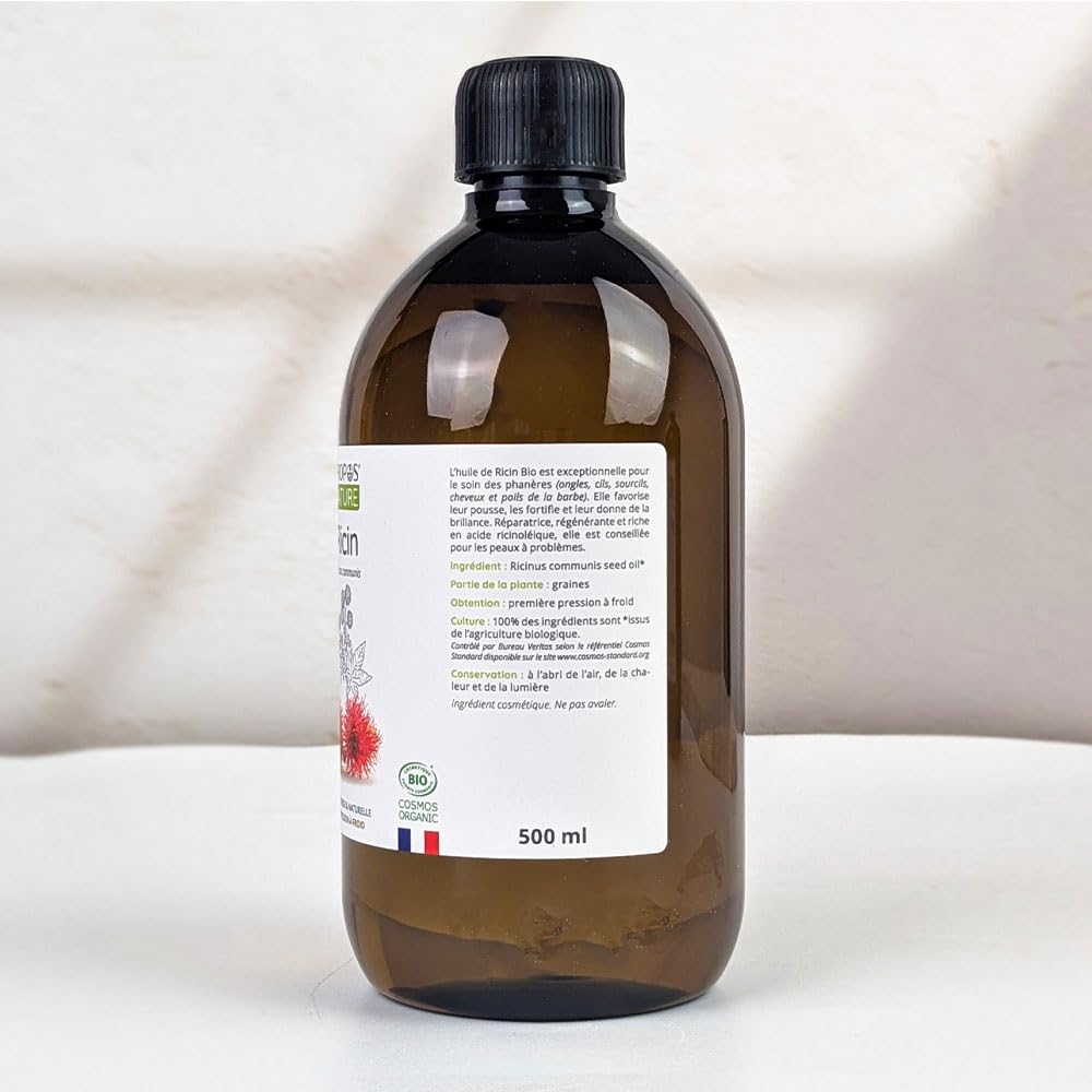Organiczny olej rycynowy - Ricinus communis seed oil - 100% czysty i naturalny - pierwsze tłoczenie na zimno - 500ml - PROPOZYSÓB NATURY