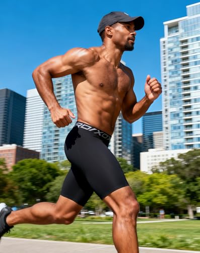 Image of Compression Shorts Men Spandex Sport Gym Shorts Athletic Workout Running Tights Training Underwear