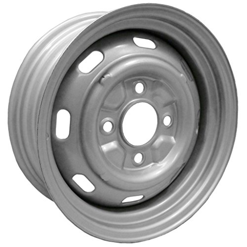 AA Performance Products 4 Lug Rim Wheel fits Late VW Bug, Silver with Slots, 4/130 4.5' Wide