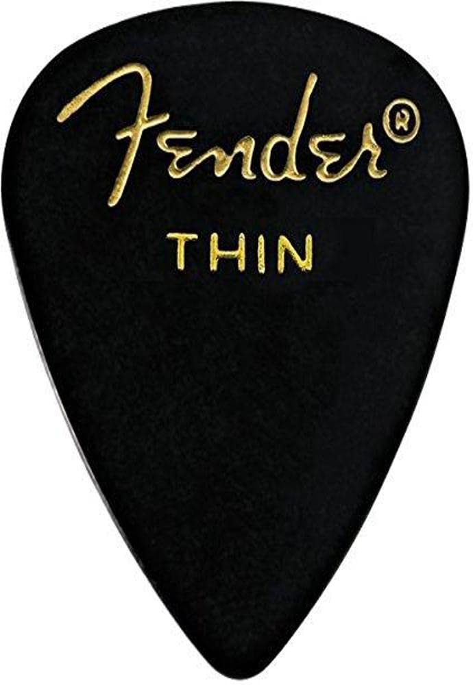 Fender Plettri classici in celluloide 351 forma, nero, sottile, confezione da 144