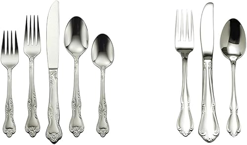 Miniatura 8 de Oneida Azalea - Juego de cubiertos de 20 piezas para uso diario servicio para acero inoxidable 4 180 apto para lavavajillas color plateado