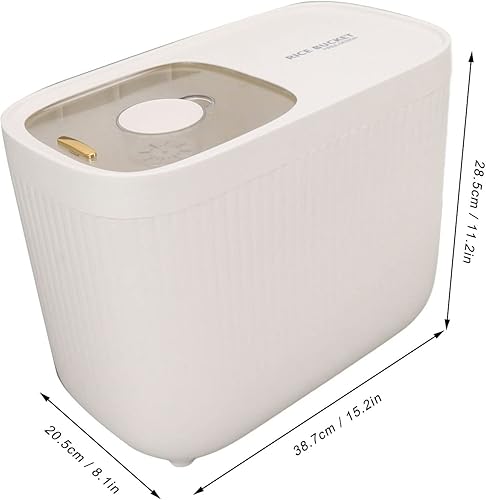 Miniatura 6 de Diydeg Recipiente de almacenamiento de arroz, dispensador de cereales grande de plástico, recipientes de almacenamiento de alimentos con tapas