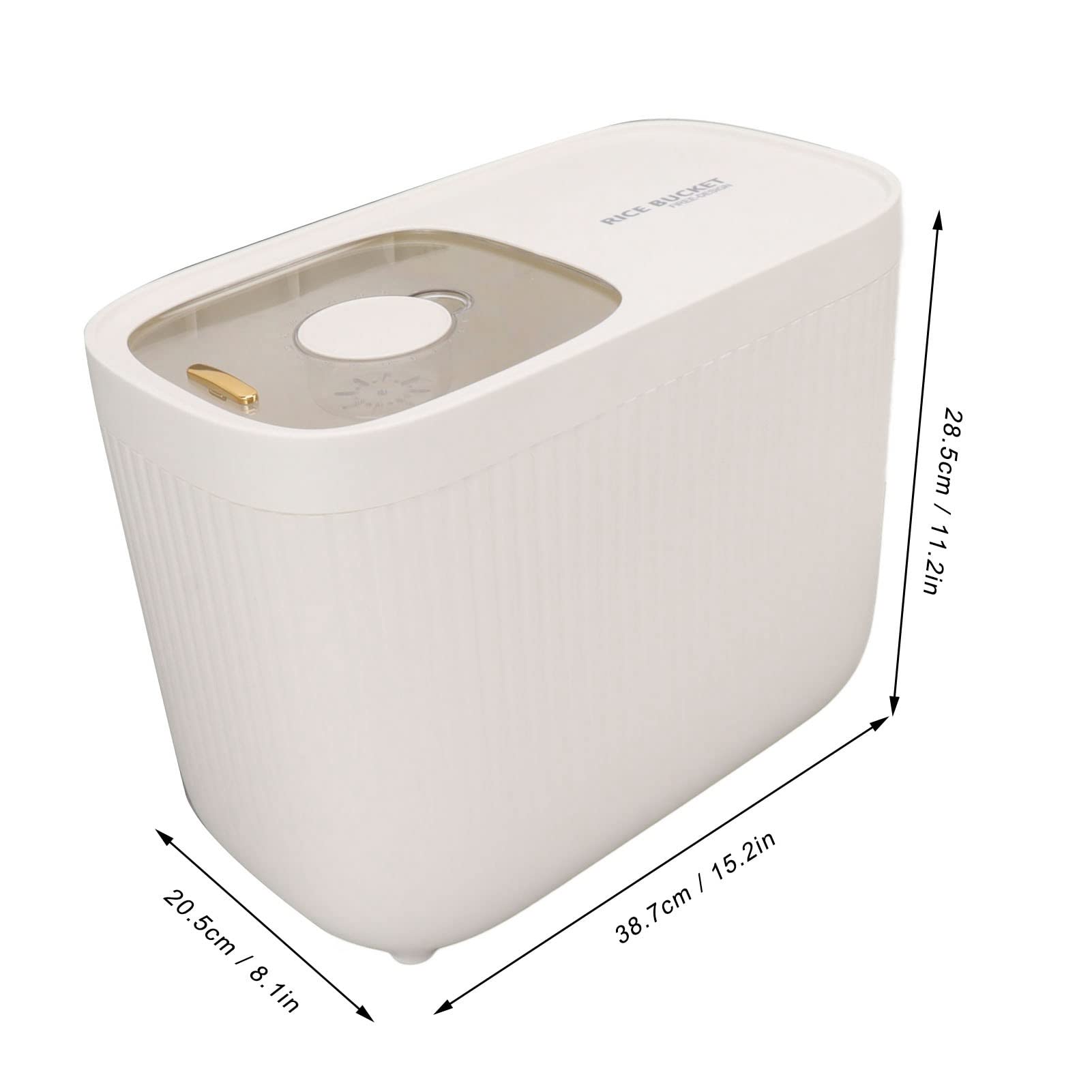 Yosoo Health Gear Kunststoff-Reiskübel mit Transparentem Deckel, Reisbehälter, ABS-PP-Metall, 48,4 Oz, Luftdichter Deckel für die Lagerung von Reis, Mehl, Bohnen, Getreide in der Küche, Speisekammer