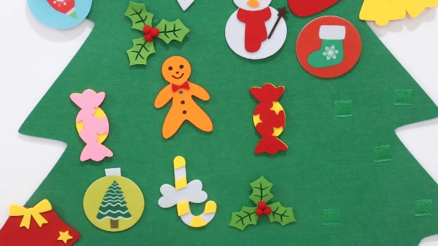 Sapin De Noël,Arbre De Noël En Feutre Artificiel, Bricolage, Décoration Murale Suspendue, Cadeau