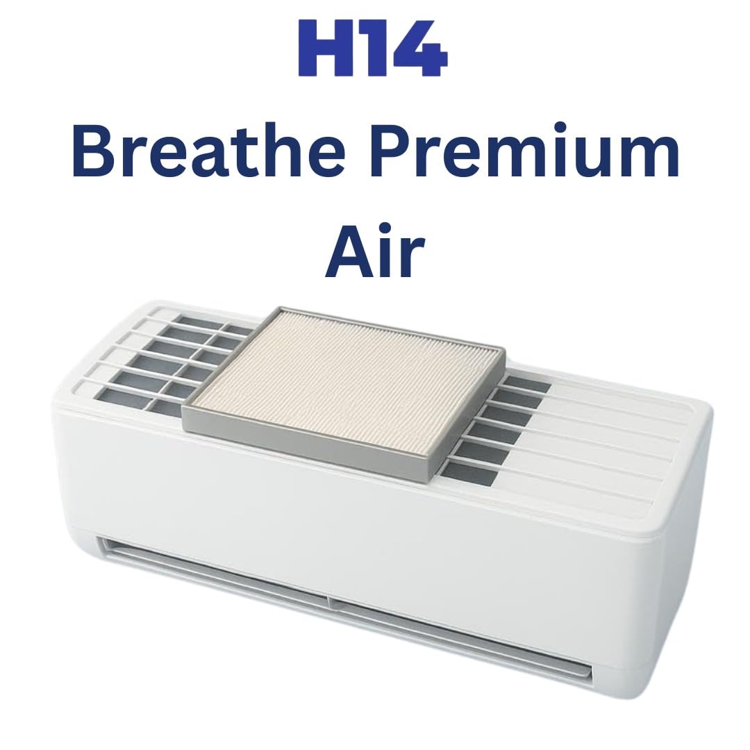 H14® AC Filter (Pack of 2) – Convert Any Split AC into Air Purifier – H14 HEPA Grade Filters for PM2.5, Dust, Allergens, Smoke & Germs – Compatible with All Standard AC Units (2 HEPA) 2