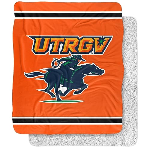 University of Texas Rio Grande Valley Vaqueros Blanket, 50"x60" Primary Logo, Silky Touch Sherpa Back Super Soft Throw Blanket