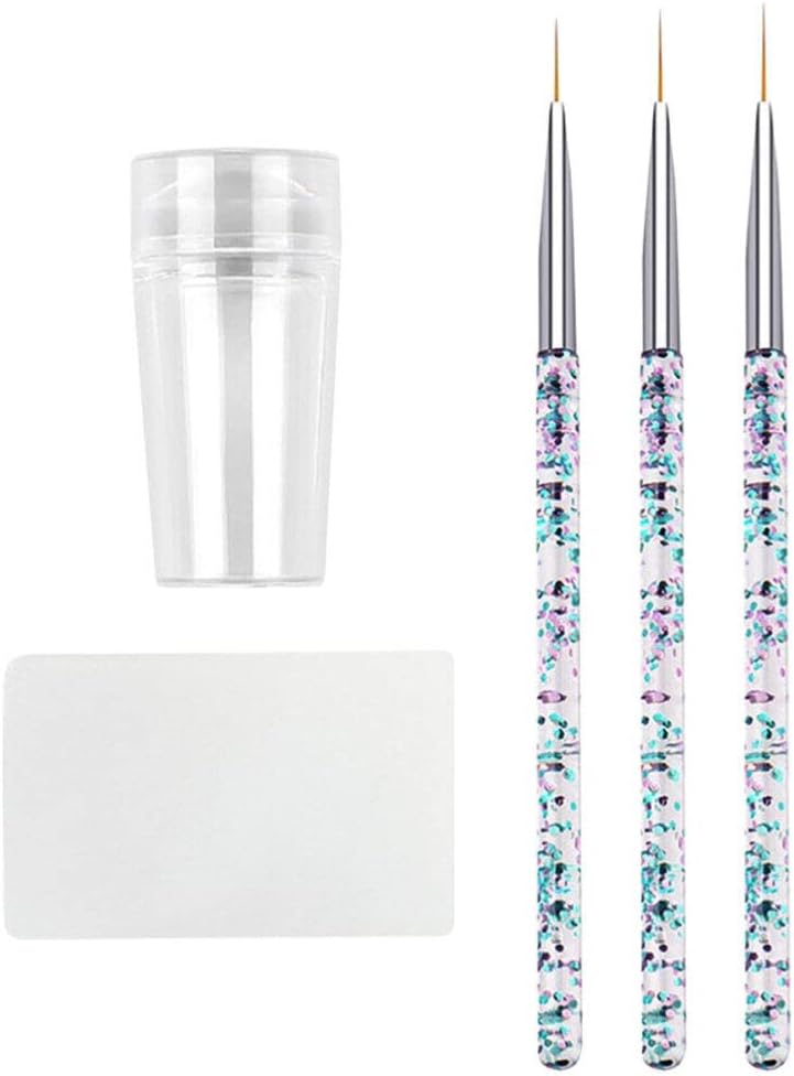 FRCOLOR Nail Art Line Brush Set Professional Nail Art Tools Kit Nail Art Brush DIY Nail Stamp And Scraper For Short Strokes Details Blending Elongated Lines FRCOLOR Nail Art Line Brush Set Professional Nail Art Tools Kit Nail Art Brush DIY Nail Stamp And Scraper For Short Strokes Details Blending Elongated Lines