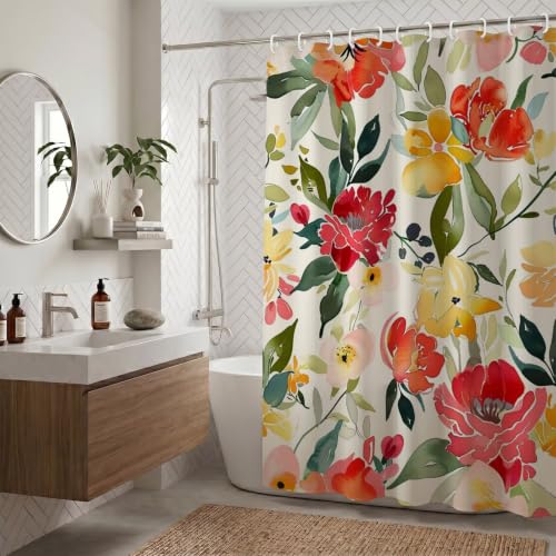 Rideau douche 120x150cm en tissu polyester lavable avec œillets