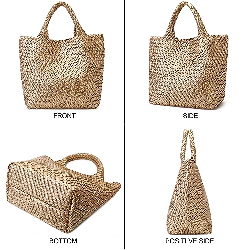 Image of Vegan Leather Purses for Women, Handmade Purses and Handbags Summer Beach Travel Tote Shoulder Bag | WOVEN