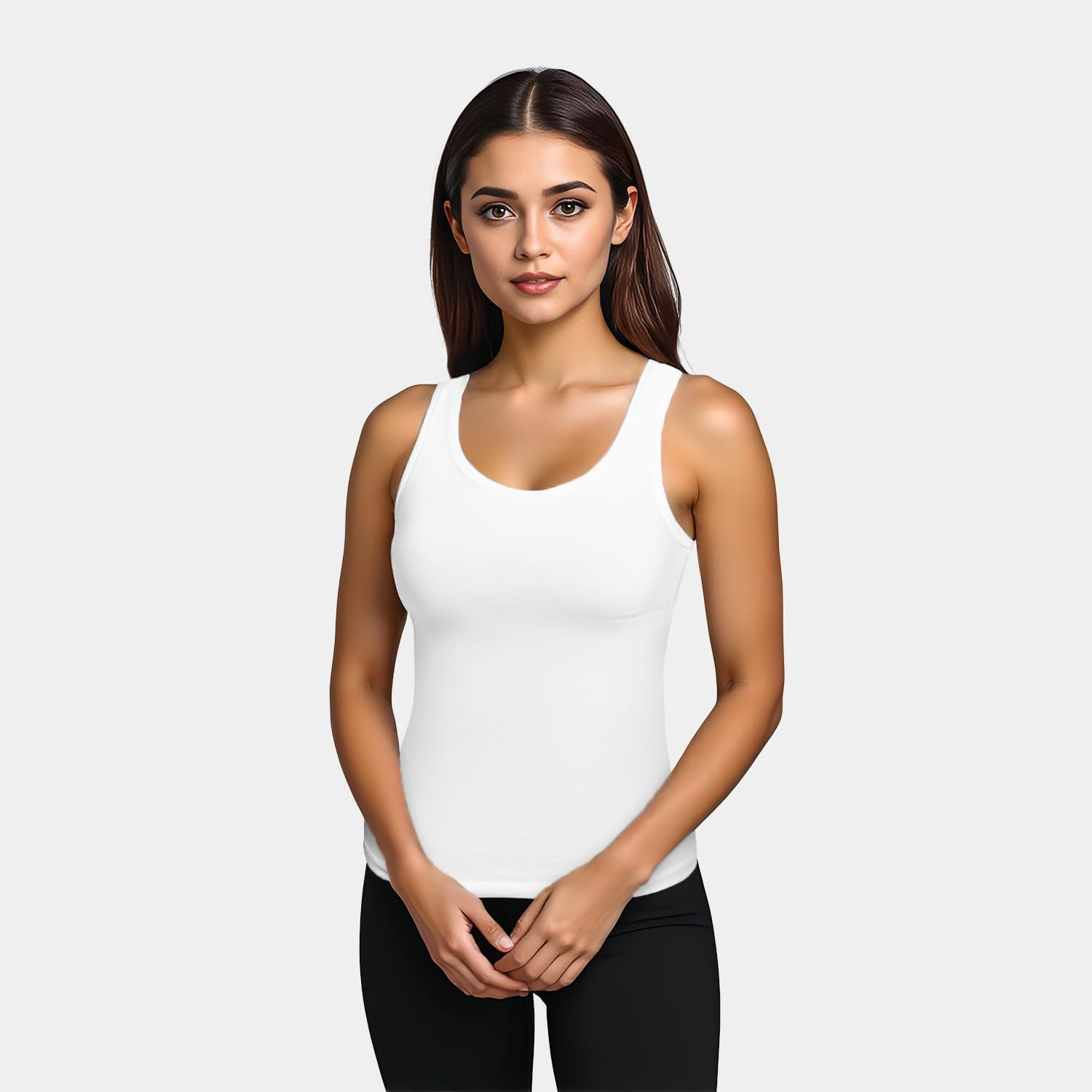 Rupa Jon Women's Camisole Tank Top Soft Cotton Blend Stretch Cami | Lightweight Tank Sleepwear Loungewear - Image 4