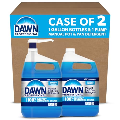 Dawn Professional Manual Pot and Pan Detergent, Dish Soap, Liquid Concentrate, 1 Gallon (Case of 2) with 1 Pump