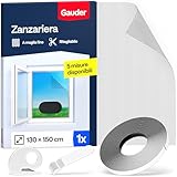 GAUDER Zanzariera per Finestra - Rete Anti-Insetti con Chiusura a Strappo - Protezione Adesiva contro le Zanzare - Schermo Autoadesivo Senza Fori (130 x 150 cm - Nero)