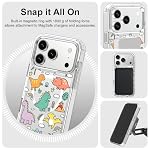 MOSNOVO for iPhone 17 Pro Case | Compatible with Magsafe | Military Grade 6.6ft Drop Tested | Camera Control | Clear with Dinosaur Land Design - Image 7