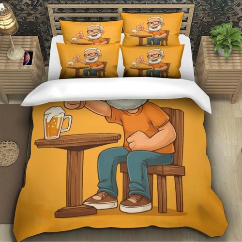 Linge de lit confortable en microfbre imprimé 3D avec 2 taies d'oreiller - 5