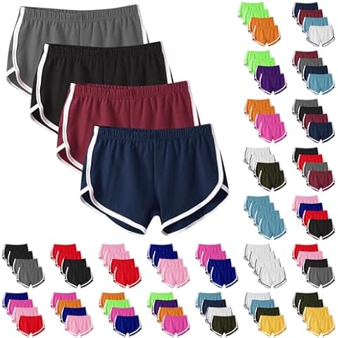 4 Pack Women's High Waisted Activewear Shorts Cover