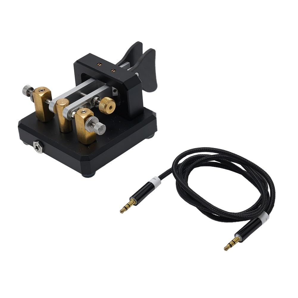 Automatico per Morse per Dual-Paddle Telegraph Key CW Trasmettitore, per Acciaio Inox Ottone Lega di Alluminio, Contatti Argento, Interfaccia Audio 3.5mm