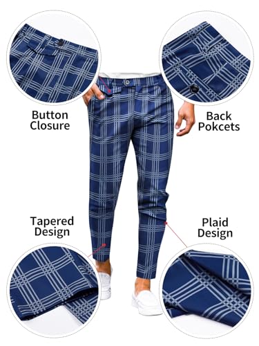 Image of Mens Chinos Slim Fit Pants Stretch Tapered Dress Pant Casual Trousers