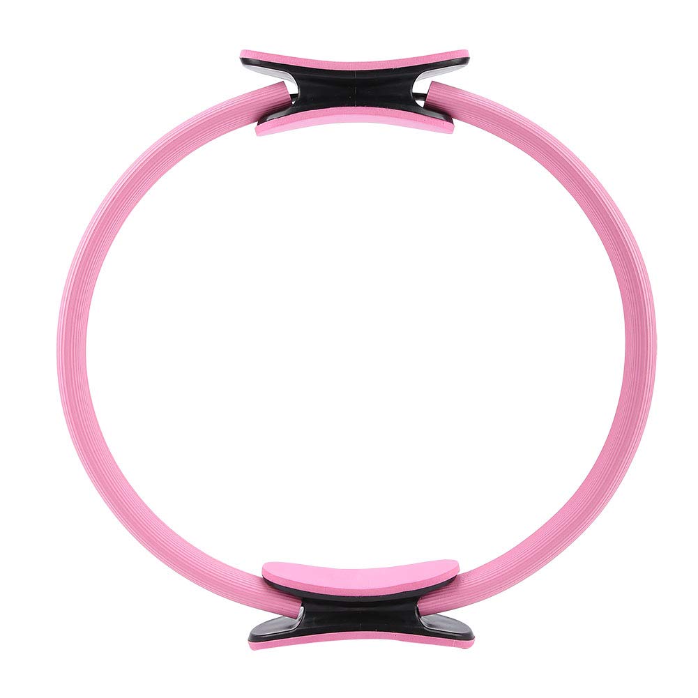Ddewing 4 Colors Yoga Ring Dual Grip Yoga Pilates Ring 15.0 in Magic Circle with Dual Grip Resistance Circle for Thighs and Legs Fitness (Pink)