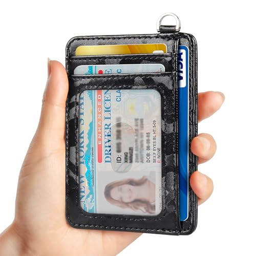 Image of Slim Minimalist Front Pocket Wallet, RFID Blocking Credit Card Holder Wallet with Detachable D-Shackle for Men Women