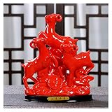 Decoraciones de Escritorio Sanyang Kaitai Ovejas Mobiliario Cerámica Doce 12 Zodiaco Chino Sanyang Kaitai Fengshui Lucky Town House Living Room Crafts Objeto Decorativo (Color : O)