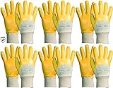 Novatool 6 pares de guantes protectores para hombre I tamaño 0e 9 I nitrilo | resistente al aceite I EN388:2016 3111X I guantes de trabajo guantes de jardinería guantes de mujer resistente al aceite