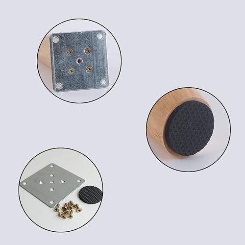Miniatura 3 de Patas de madera de roble maciza, patas de sofá modernas, patas de mesa de café cónicas, patas de repuesto para armario de almacenamiento, sofá,