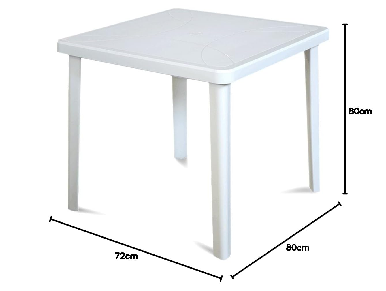 Areta ARE027 Tavolo Nettuno, Bianco, 80 x 80 x 72 cm