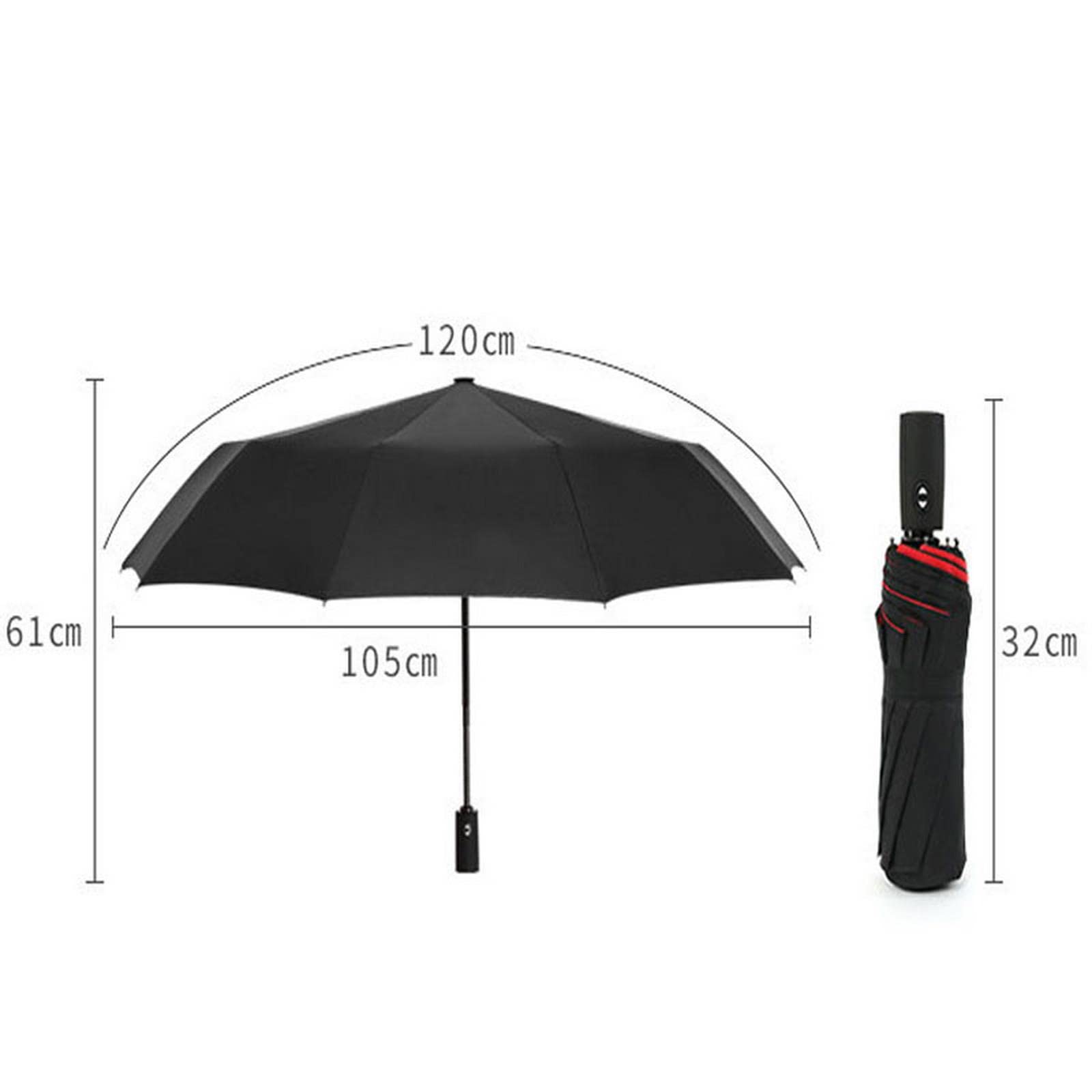 HIHELO Parapluie double couche coupe-vent entièrement automatique pour homme et femme - Parapluie pliable commercial grand cadre durable