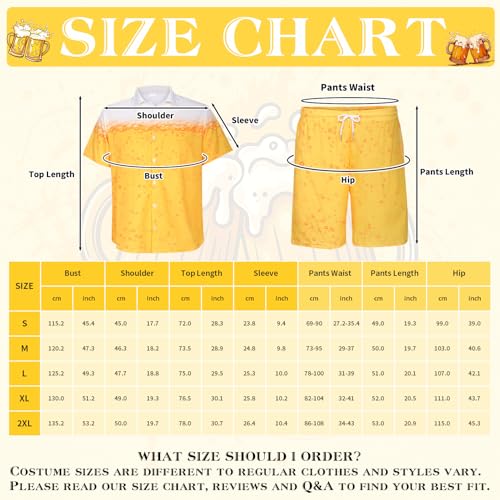 Matreeglam Oktoberfest Kostüme Party Fashion Hemd für Damen Herren Bier Kostüm mit Hemd Shorts Bayerischen filzhüte Brille für Oktoberfest Volksfest Karneval Mottoparty (M)