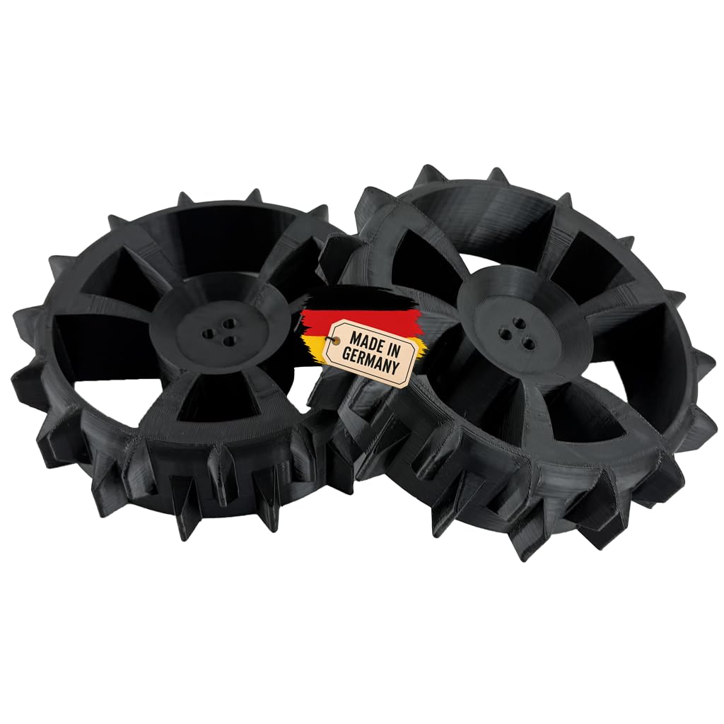 2x Roue motrice de rechange pour Bosch Indego 300, 350, 400, 500, 700 robot tondeuse Tout-terrain Robuste avec crampons pour terrain accidenté et tout-terrain
