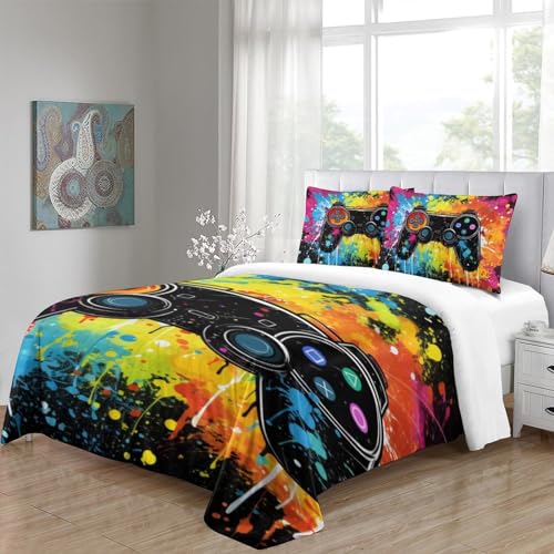 Housse de couette avec fermeture éclair pour lit simple 140x200 cm