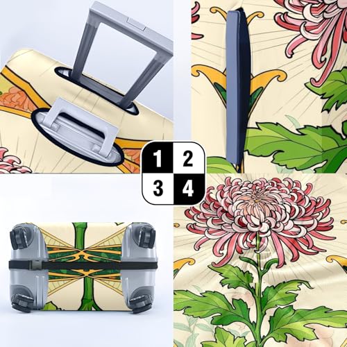 Travel Luggage Cover Suitcase Protector Scratch-Resistant Fit Not Included Suitcase Chrysanthemum XL-30-32in4