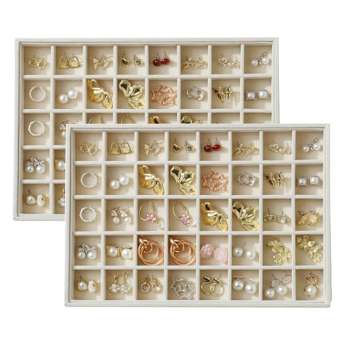 Image of Large Velvet Jewelry Tray Display Drawer Inserts 2 Pack