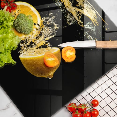 Planche à découper robuste Wallfluent Cuisson Résistance 60x52cm décor agrume vitaminé