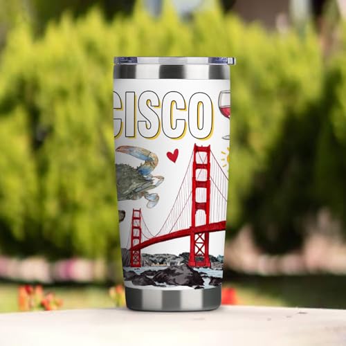 Image of City Travel Mug for City Lover,20oz Double Wall Tumbler Vacuum Insulated Stainless Steel Coffee Cups (San Francisco)