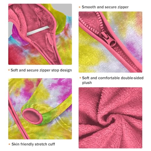 OTVEE Tie Dye Rainbow Colored Kids Hoodie Jacket Fall Spring Full Zip Warm Outwear Coat3