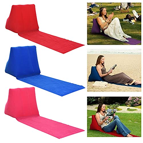 Etiger Inflatable Beach Chair, Beach Pool Sun Lounger Beach Mat, Beach Chairs With Backrest Inflatable, Waterproof Portable Travel Inflatable Lounger For Camping Picnic,Home(Rose Red) #TOP4