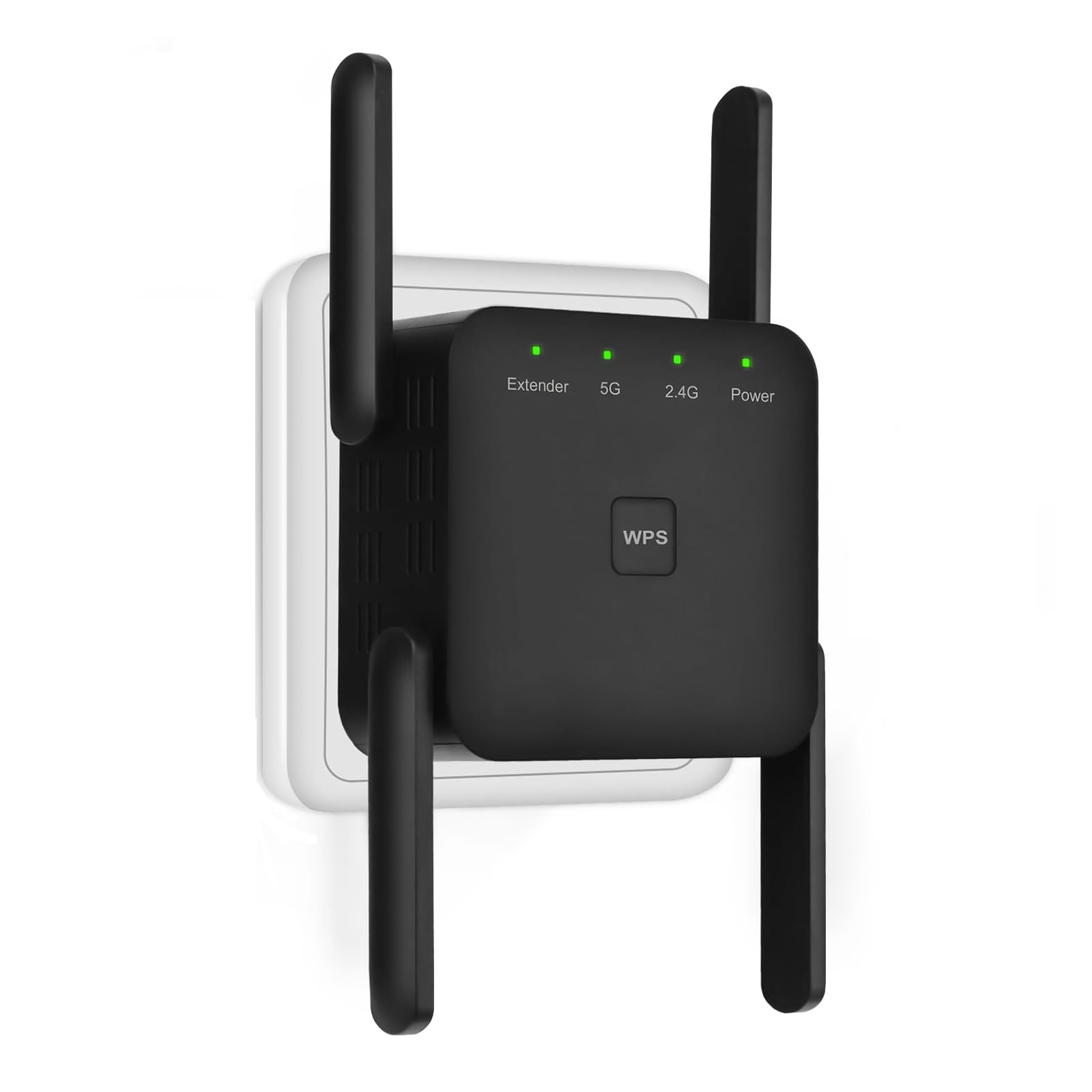 1200Mbps WiFi Extender, 2025 Fastest WiFi Booster Dual Band (5GHz/2.4GHz) WiFi Extenders Signal Booster for Home, with 4 Antennas, WiFi Range Extender Covers Up to 7000 Sq, 1-Key Setup (Black)