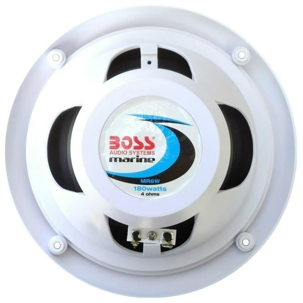 Kit Set para Boss Audio Systems MG150W.6: Receptor Bluetooth MGR150B, Altavoces MR6W 16,5 cm 6,5" 90 vatios rms 180 vatios máx, Resistente al Agua, para Mar, Barco