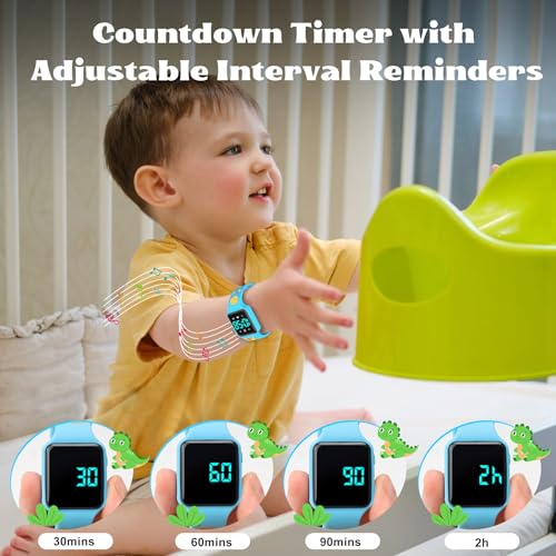 Image of Toddler Potty Training Set - Potty Training Watch with Musical /Vibration Countdown Alerts, Fun Board Book, Progress Chart & Reward Stickers - Interactive Potty Training Kit for Kids Ages 2-6