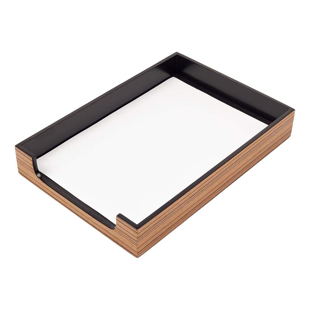 Set da scrivania in legno, 11 accessori, organizer da scrivania per ufficio, vassoio documenti, accessori da scrivania da ufficio, tappetino da scrivania, 11 pezzi (nero)