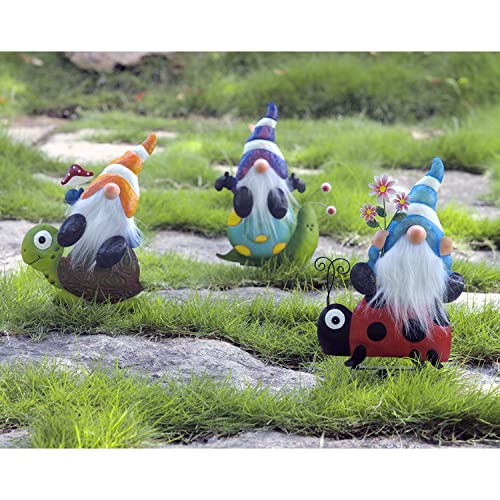 Art Elf Gnomes Decorations For Yard, Decorative Garden Stake Christmas Decor Outdoor Metal Sculpture Figurines For Patio Outside Lawn Pathway Ornaments, 3 Packs #TOP5
