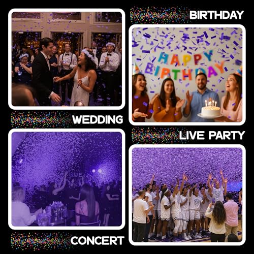Image of Ultimate Confetti, Purple Biodegradable Confetti - Rectangular Fluttering Tissue Paper Confetti for Cannon and Launcher use - Best for Gender Reveal, Parties, Concerts and Weddings - 20 lb, 320 oz